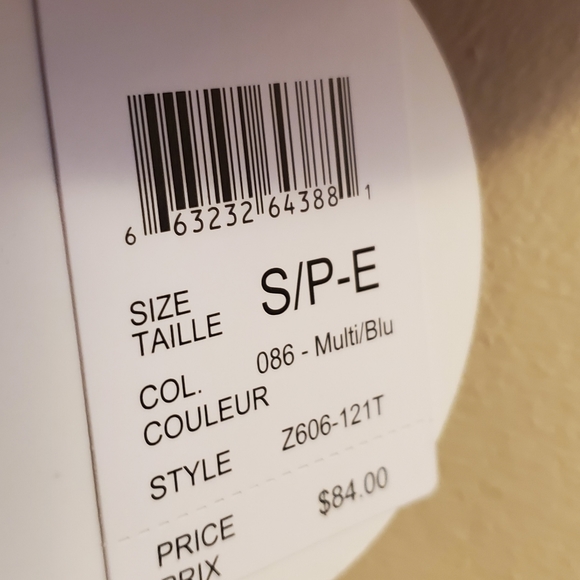 Profile Blush swimwear/ bralette with blue pattern poly fabric layered, SM, NWT - Picture 8 of 10